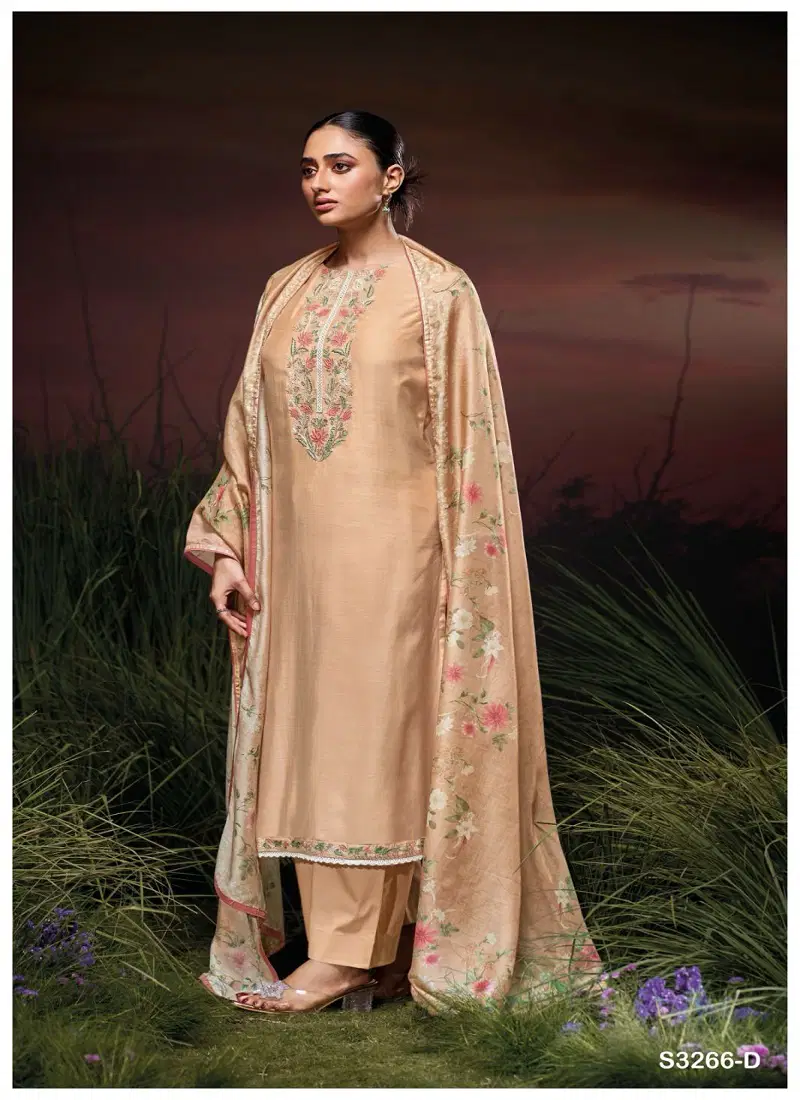 Janita Bemberg by Ganga Silk Embroidered Salwar Suit Collection